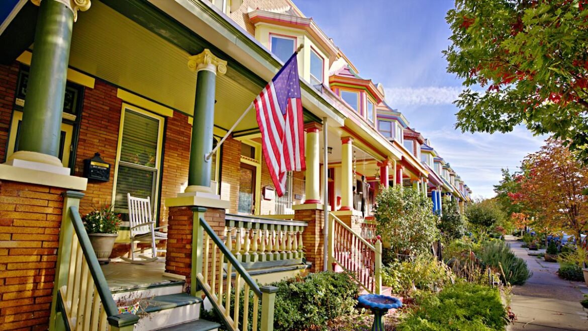 Peta ini menunjukkan berapa lama orang Amerika menabung untuk uang muka 20% berbanding 5%.