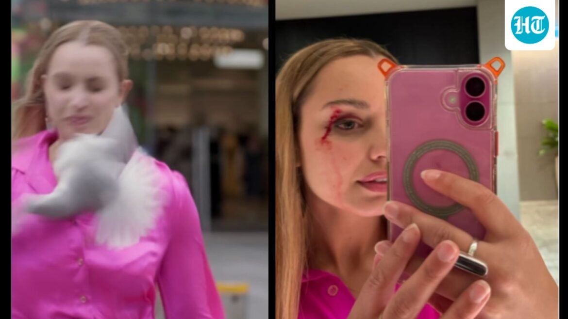 Reporter berjalan pergi dengan bekas luka setelah burung menghantam wajahnya di depan kamera: ‘Untungnya tidak mengenai matanya’